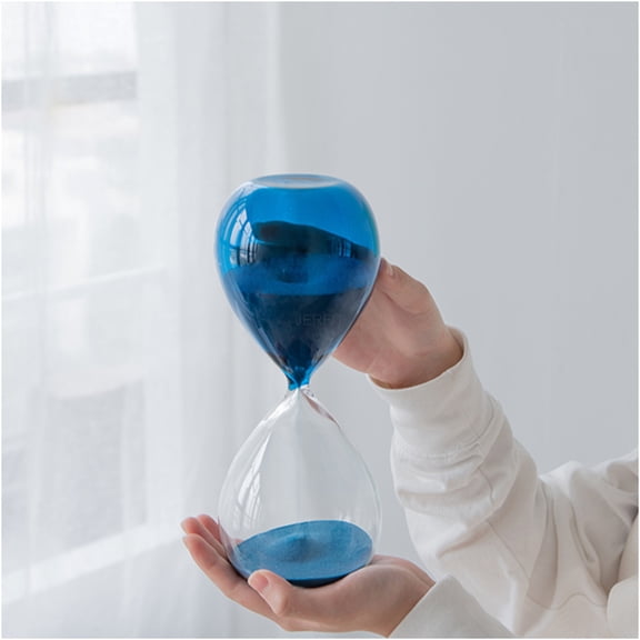 JERFIT 60 Minute Blue Sand Hourglass Timer, Large 5x14 Inch Glass Decorative Sand Timer for Desk, Office Decor, Home & Mantel