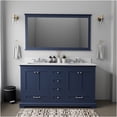 thumbnail image 1 of JERFIT 60 inch Navy Blue Double Sink Bathroom Vanity Set with Quartz Countertop, Soft Close Drawers & Large Mirror, 1 of 9