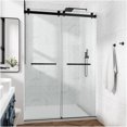 thumbnail image 1 of JERFIT 60x66 Inch Black Frameless Sliding Shower Door, 3/8" Tempered Glass with 304 Stainless Steel Hardware, Leak-Proof Bathroom Enclosure, 1 of 10