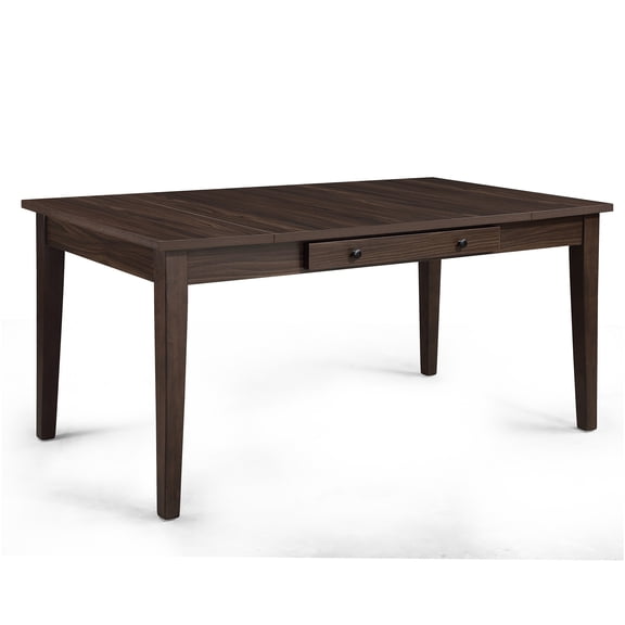 JERFIT 66 Inch Modern Dining Table with Hidden Storage & Drawers, Brown Wooden Rectangular Table for 6, Contemporary Dining Room Furniture