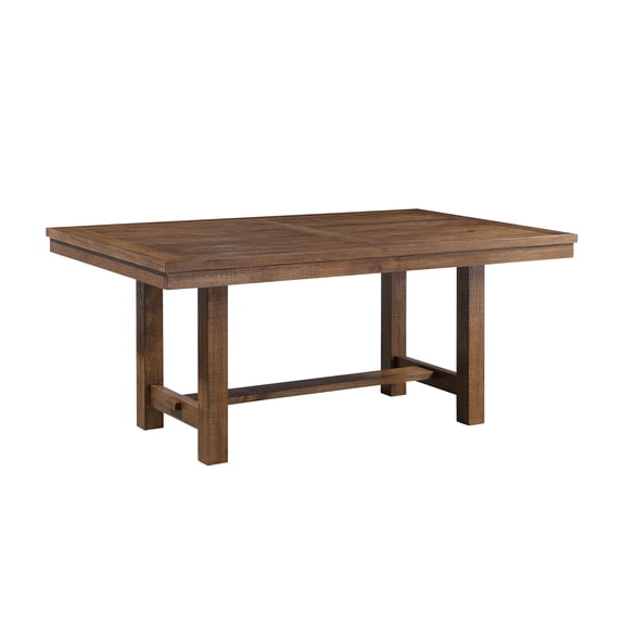 JERFIT 68 inch Transitional Brown Rectangular Dining Table for 6, Solid Wood Kitchen Table with Acacia Veneer