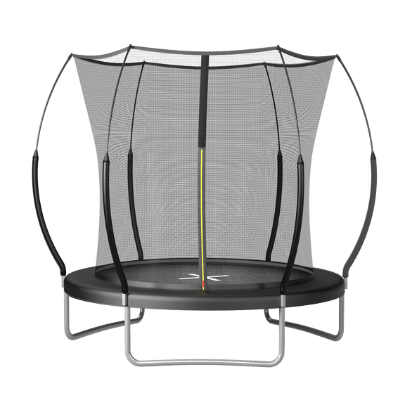 JERFIT 6FT No-Gap Safety Trampoline with Springless Bungee Jump Mat, Outdoor Kids Backyard Play Equipment, Black