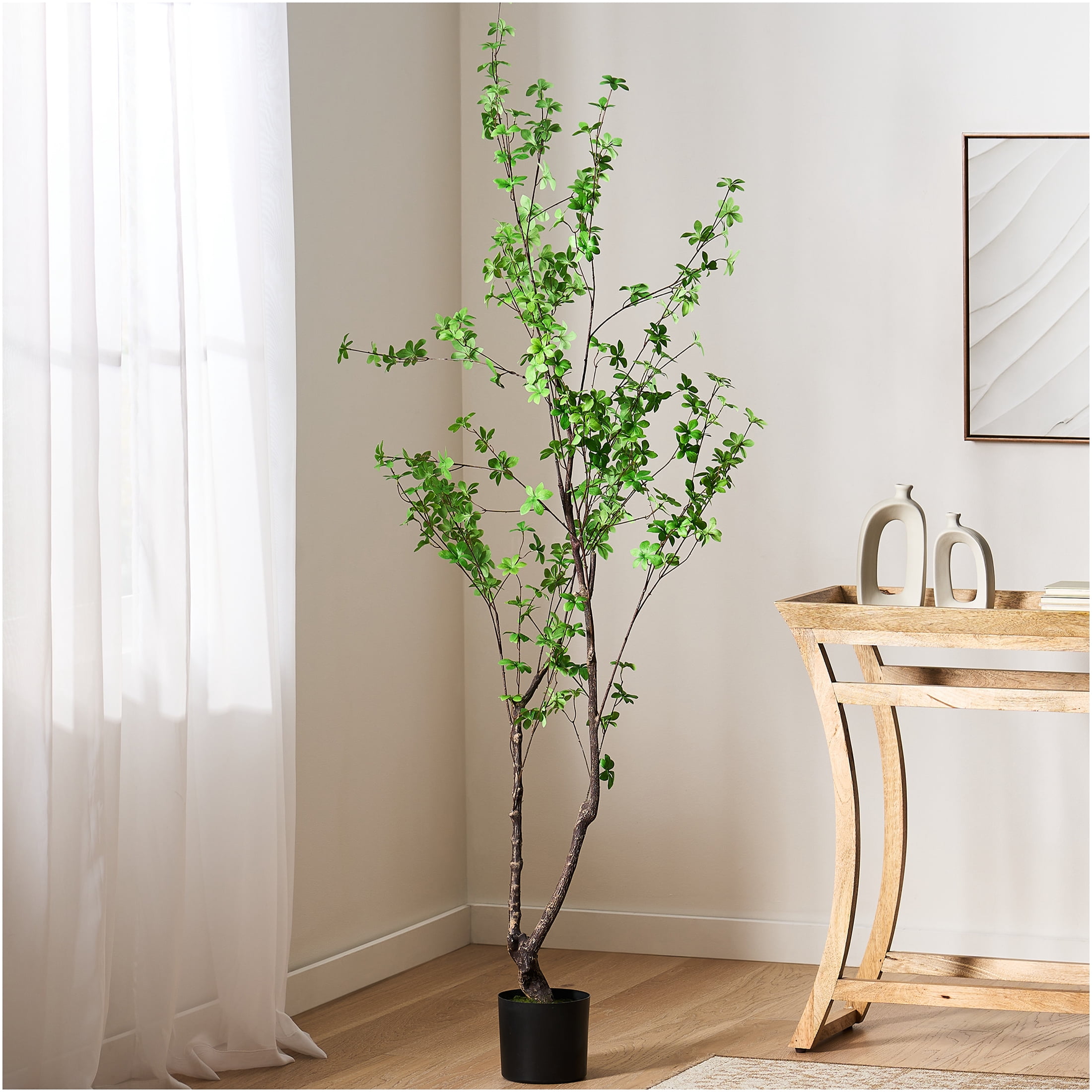 JERFIT 6ft Artificial Enkianthus Tree Potted Faux Plant for Home Décor ...