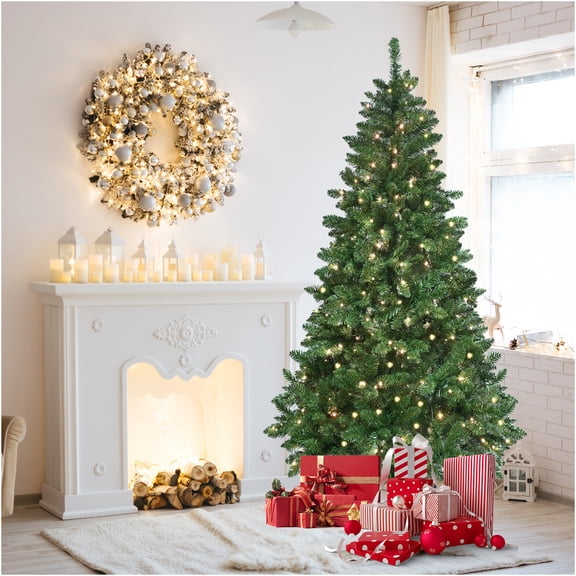JERFIT 6ft Pre-lit Smart Christmas Tree with 300 App Controlled RGB Lights, Music Sync, 751 PVC Branches, Easy Setup Hinged Design for Holiday Decor