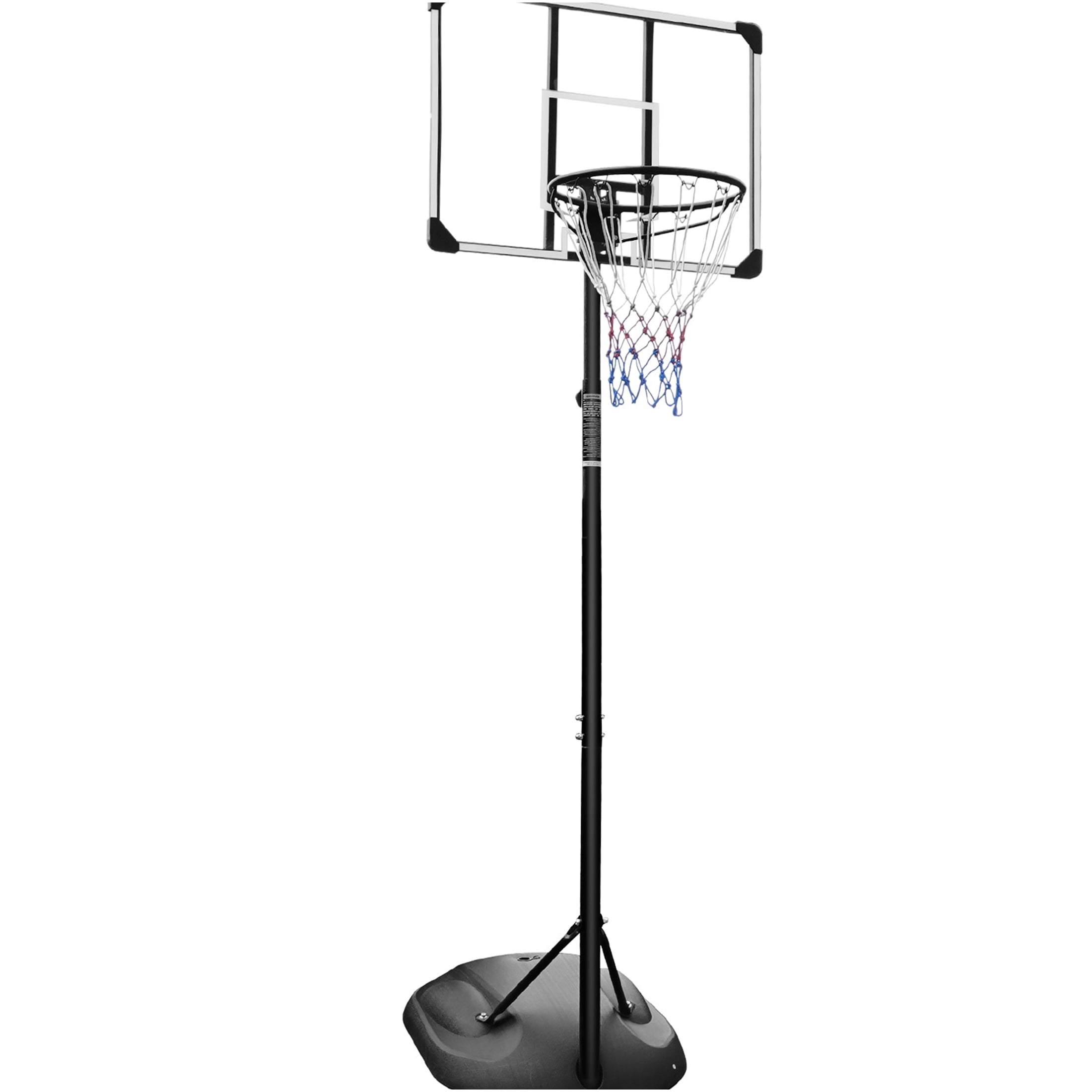 JERFIT 7.5-9.2ft Adjustable Height Portable Basketball Hoop System with 32" Backboard, All-Weather Base for Indoor Outdoor Play for Youth & Adults, Black/White