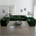 thumbnail image 1 of JERFIT 7-Piece Modular Chenille Sofa Set in Green, 2 Loveseats & 1 Couch for U-Shape Living Room, Deep Seat Sectional, 1 of 10