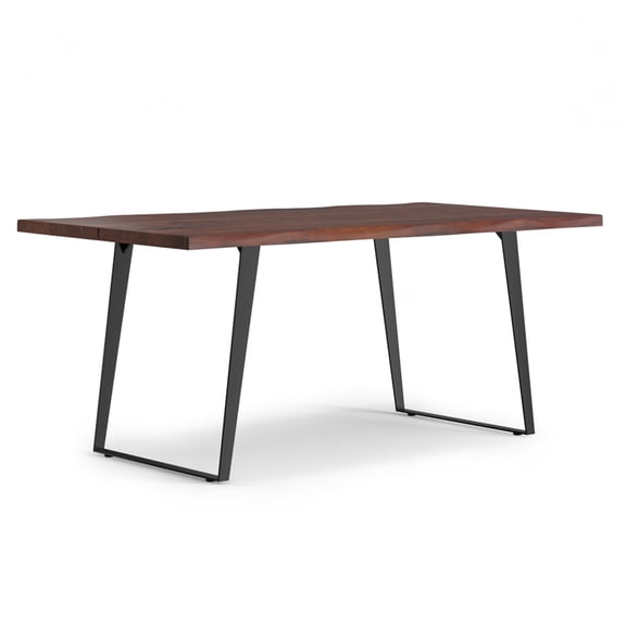 JERFIT 72 inch Modern Industrial Dining Table, Solid Acacia Wood Top with Black Metal Legs for Kitchen, Dining Room