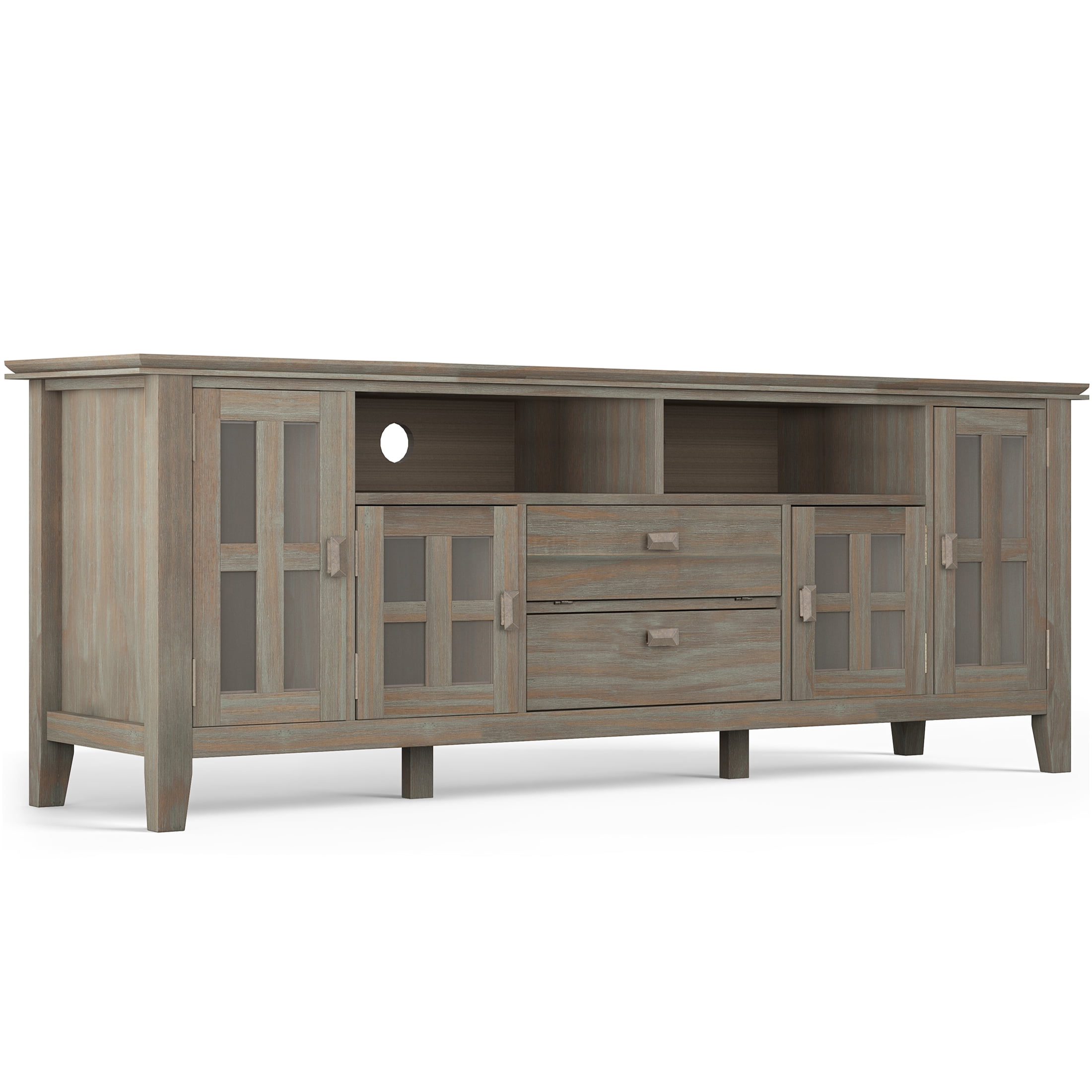 JERFIT 72 inch TV Stand with Storage, Media Console with Glass Doors ...