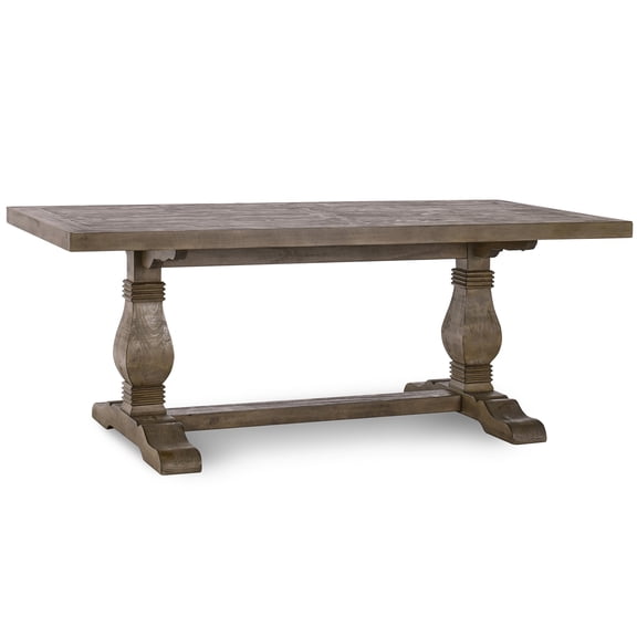 JERFIT 78 Inch Reclaimed Pine Wood Dining Table, Antique Brown Farmhouse Kitchen Table for 6, Hand-Distressed Finish