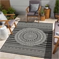 thumbnail image 1 of JERFIT 7x10 Anthracite Indoor Outdoor Rug, Polypropylene Flatweave Area Rug for Patio, Deck, Living Room, Resistant to Stain, Fade, Moisture, 1 of 8