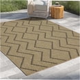 thumbnail image 1 of JERFIT 7x10 Indoor Outdoor Rug, Diamond Pattern Area Rug, All-Weather Polypropylene, Natural Black, Reversible Low Profile Runner for Patio Doorway, 1 of 8