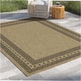 thumbnail image 1 of JERFIT 7x10 Indoor Outdoor Rug, Natural Black Flatweave Polypropylene Area Rug for Patio, Deck, Poolside, High Traffic Entryway, 1 of 8