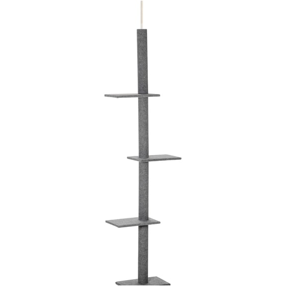 JERFIT 8.5ft Floor to Ceiling Cat Tree with Scratching Posts, Multi-Level Cat Tower Activity Center with Perch Condo for Large Cats, Dark Grey