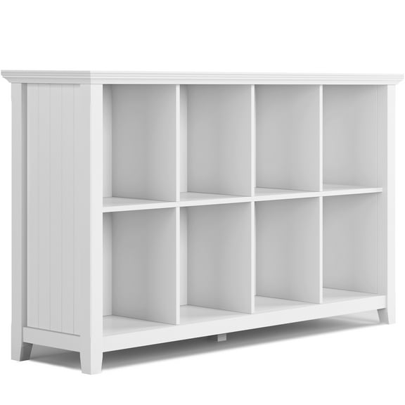 JERFIT 8-Cube Organizer Sofa Table, White Wood Console Table with Storage Shelves for Living Room, Entryway, Bedroom