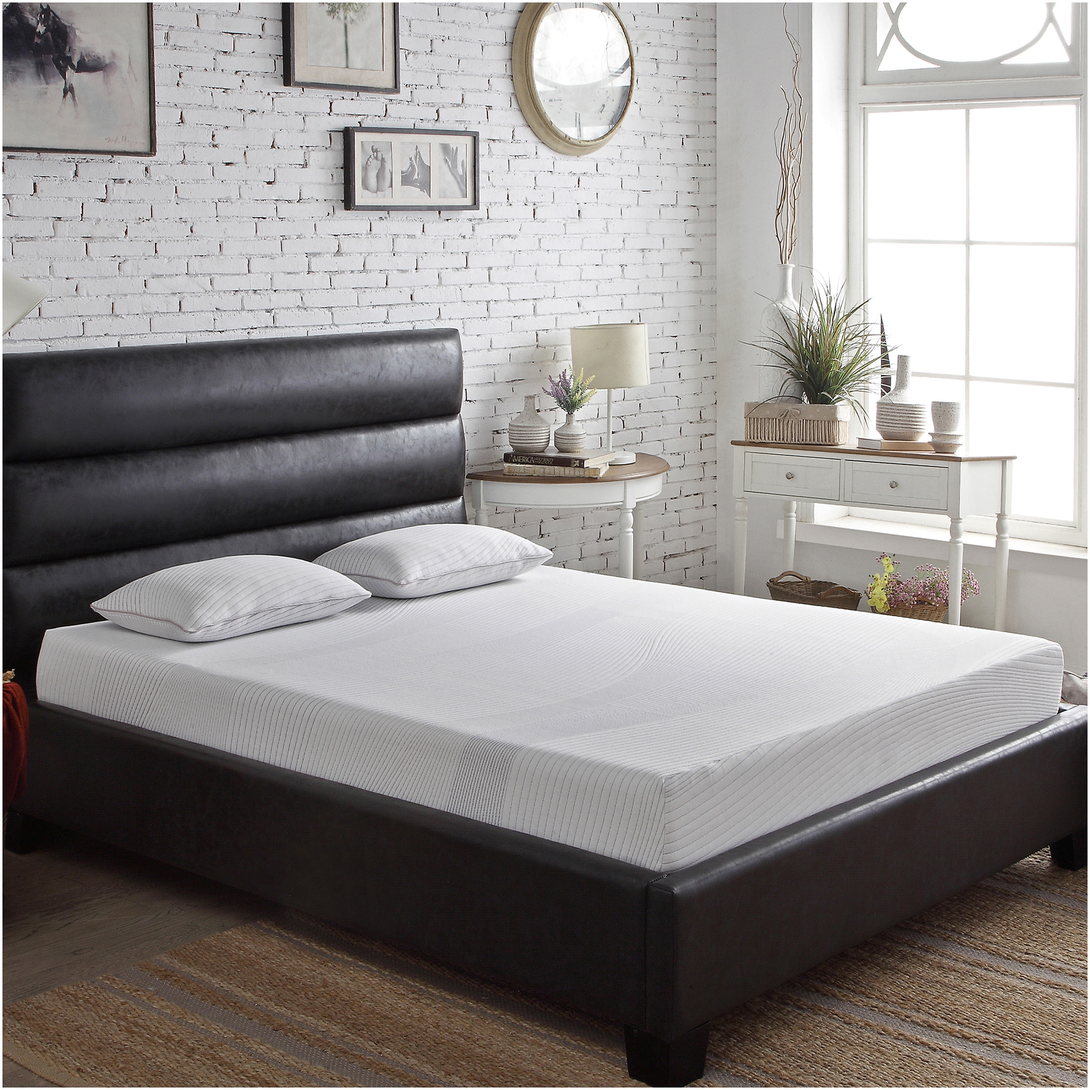 JERFIT 8 Inch Full Size Cooling Mattress, Copper Infused Memory Foam for Pressure Relief, Medium Firm Support Motion Isolation, CertiPUR-US Certified, Breathable Knit Cover, White