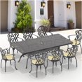 thumbnail image 1 of JERFIT 8-Person Outdoor Patio Dining Set with Beige Cushions, Black Aluminum All-Weather Garden Table and 8 Chairs, 1 of 9