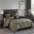 thumbnail image 1 of JERFIT 8-Piece King Comforter Set Jacquard Bedding Ensemble, Black, Ultra Soft Polyester, Hypoallergenic, Wrinkle Resistant, Machine Washable, 1 of 10