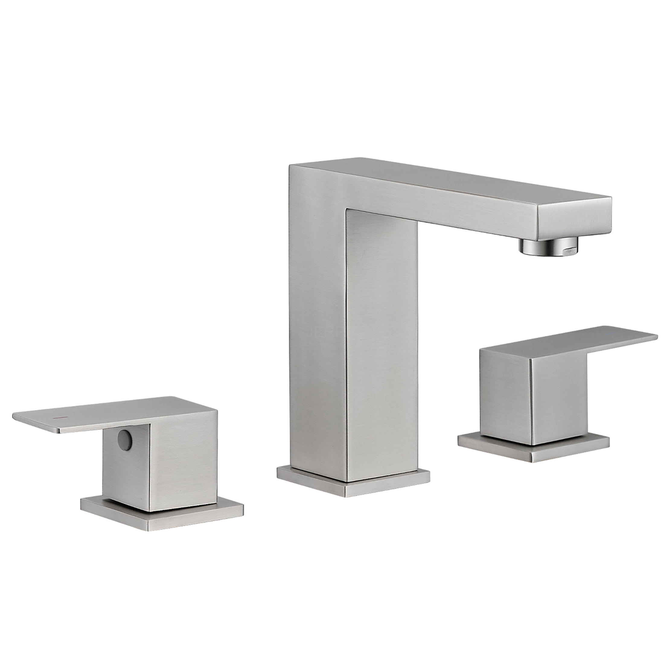 JERFIT 8-inch Widespread Bathroom Faucet, Brushed Nickel 3-Hole Vanity Sink Faucet with Double Lever Handles and Quick-Connect Hose