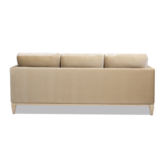 JERFIT 84" Velvet Sofa for Living Room, Reversible Cushions, Modern Farmhouse Brown 3-Seater