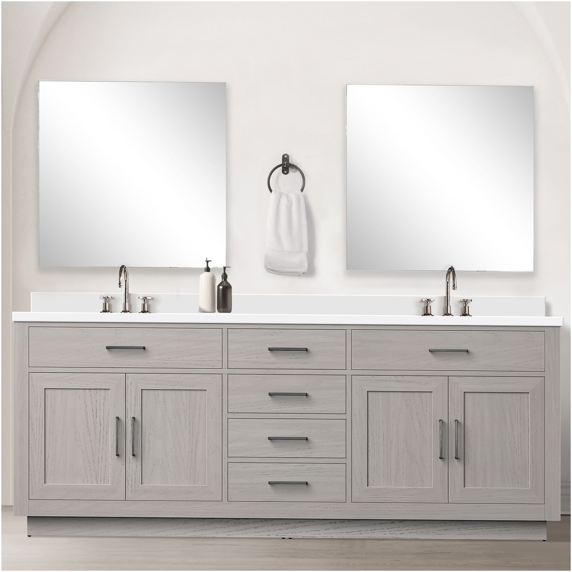 84 Inch Double Vanity With Quartz Topnull