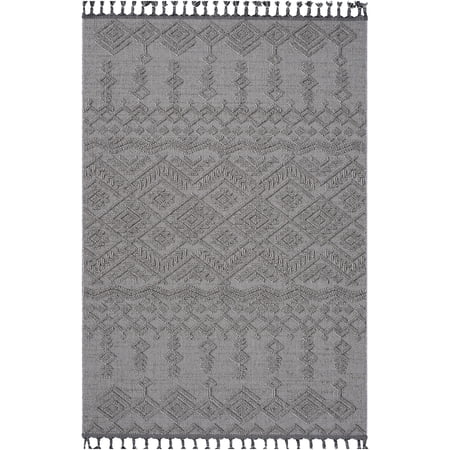 JERFIT 8x10 Indoor Outdoor Area Rug, Stain-Resistant Low Pile Polypropylene Carpet, Non-Shedding Easy Clean, Traditional Design for Living Room, Bedroom, Patio, White