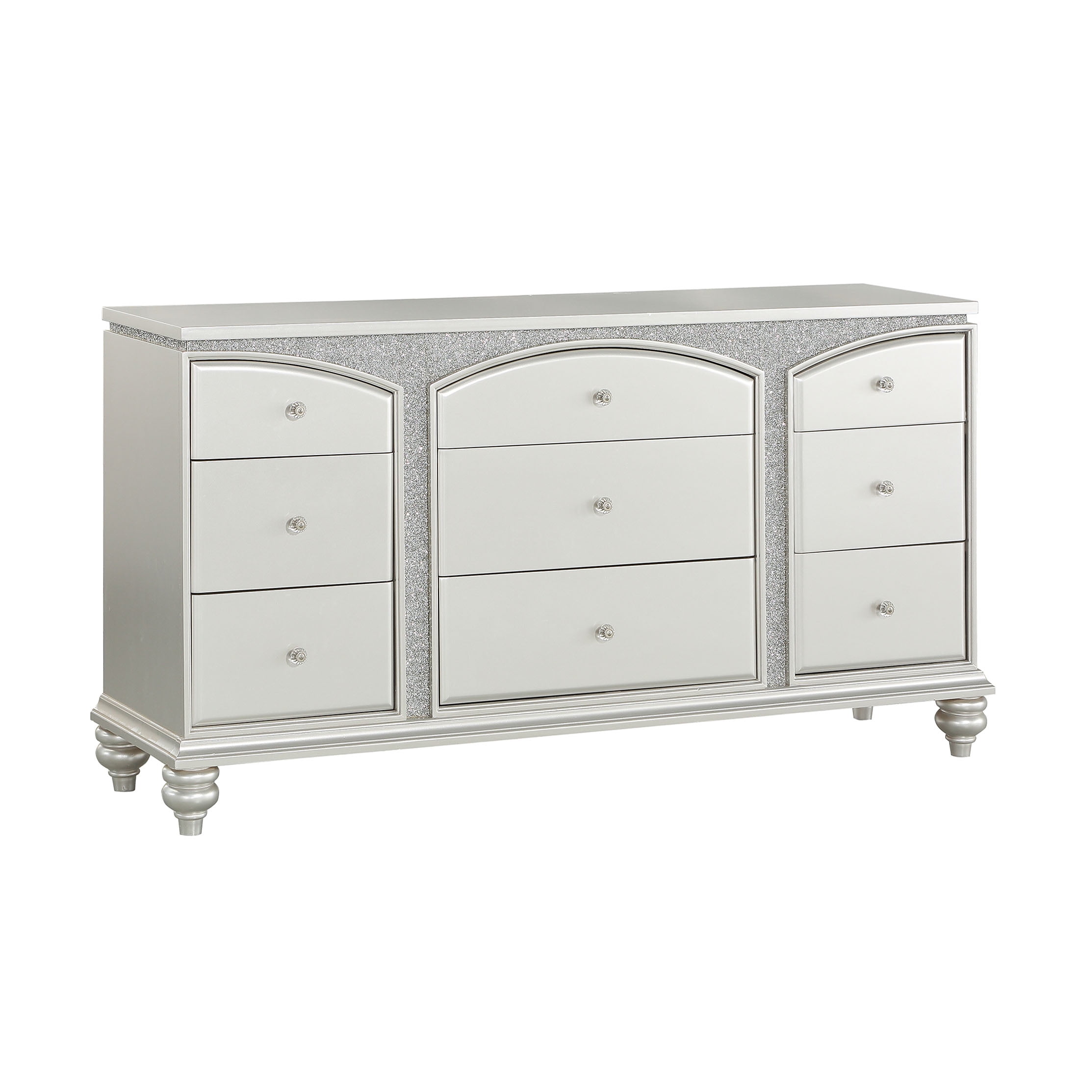 JERFIT 9-Drawer Silver Dresser with Platinum Finish, Arched Top and Crystal Knobs, Modern Bedroom Storage Chest - Walmart.com JERFIT 9-Drawer Silver Dresser with Platinum Finish, Arched Top and Crystal Knobs, Modern Bedroom Storage Chest - Walmart.com