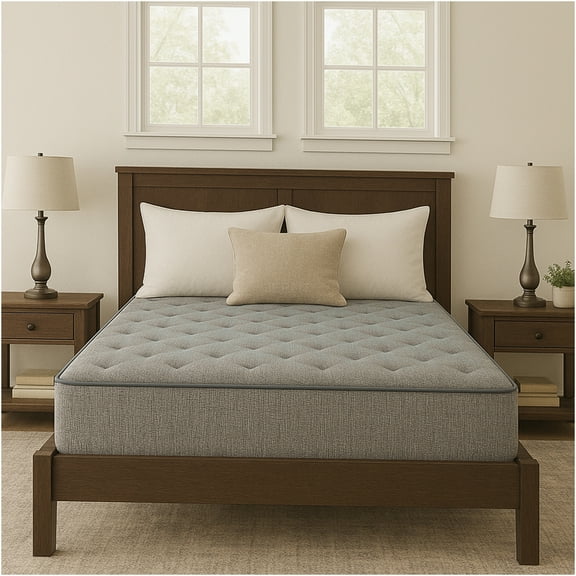 JERFIT 9 Inch Queen Mattress, Medium Firm Gel Memory Foam, Dual-Sided Flippable Design for Enhanced Support Durability, Grey Blue