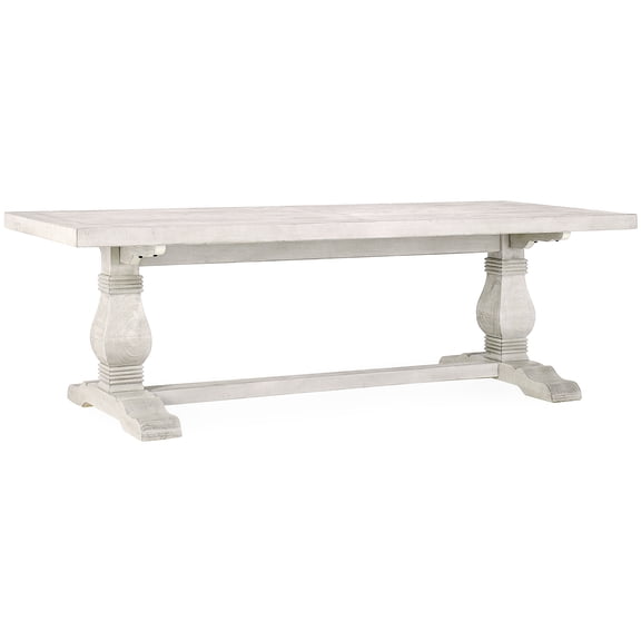 JERFIT 94 Inch Antique White Farmhouse Dining Table, Solid Pine Wood Large Table for Kitchen Dining Room