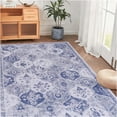 thumbnail image 1 of JERFIT 9x12 Washable Area Rugs for Living Room, Non-Slip Low Pile Chenille Rug, Machine Washable Stain Resistant Easy Care Rugs for Bedroom, Kitchen, Kids and Pets, Blue, 1 of 8