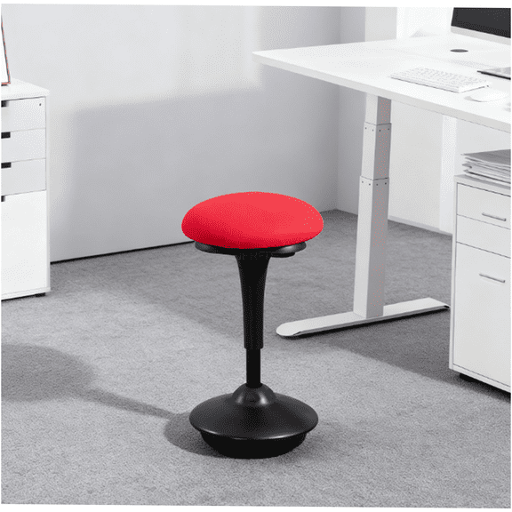 JERFIT Active Sitting Chair - Ergonomic Adjustable Stool for Meditation, Yoga & Home Office with Lumbar Support, Wheels and Flexible Positions (Red)