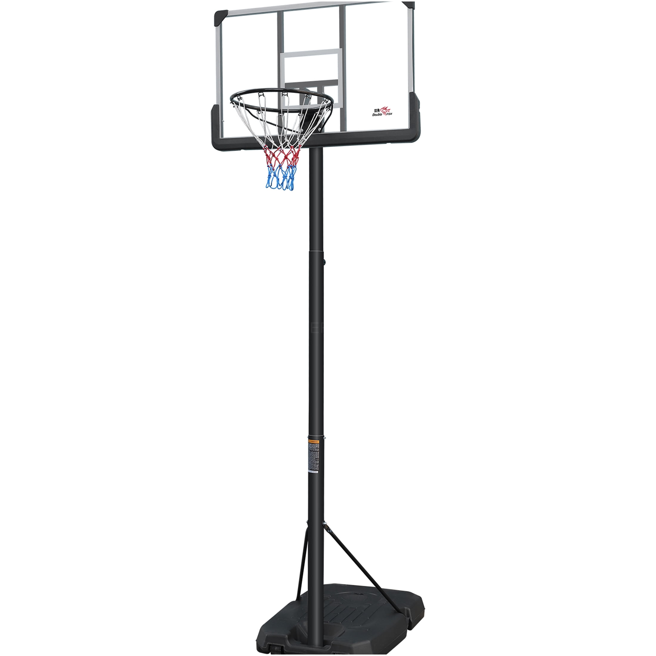 JERFIT Adjustable Basketball Hoop with Portable Wheels, 6.5-10FT Height Adjustment, 44" Backboard & Stable Base for Indoor Outdoor Play for Youth Adults