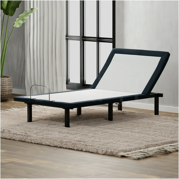 JERFIT Adjustable Bed Base Frame with Remote, Twin XL, Grey Metal, Head and Foot Articulation for Zero Gravity, Anti-Snore, TV Watching, and Reading