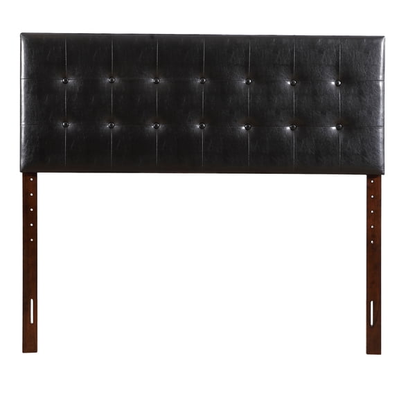 JERFIT Adjustable Bed Headboard in Black PU Leather, 56W x 41-53H Inch Upholstered Foam Padding, Modern Minimalist Bed Frame Head Board