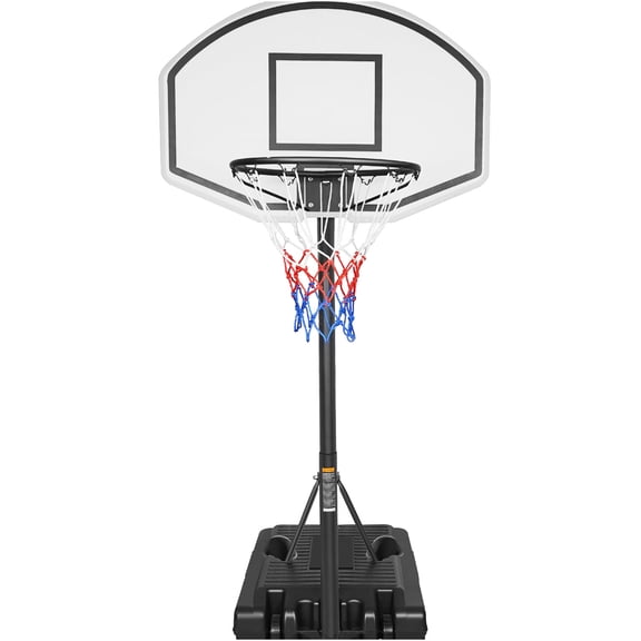 JERFIT Adjustable Height Portable Pool Basketball Hoop Set with Base for Kids & Adults, Outdoor Water Games, 3.1ft to 4.7ft, White and Black