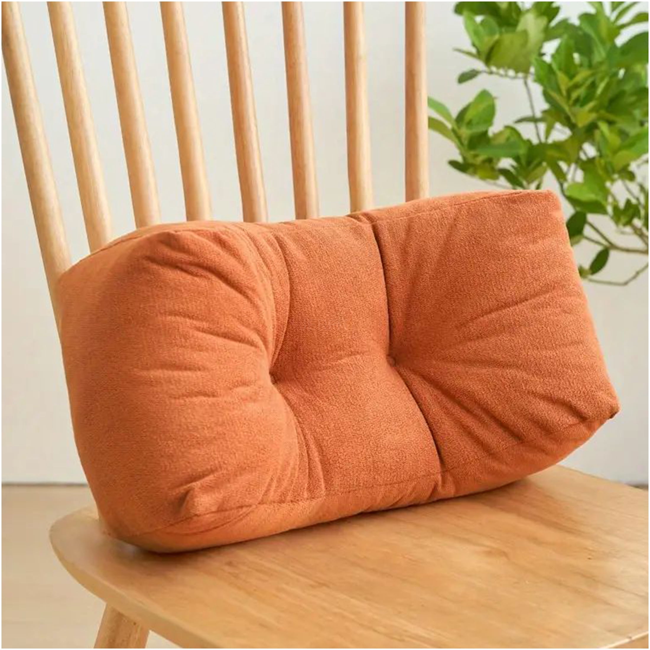 JERFIT Adjustable Loft Cotton Lumbar Support Pillow for Back Pain Relief, Breathable & Hypoallergenic Orange Body Pillow, Machine Washable