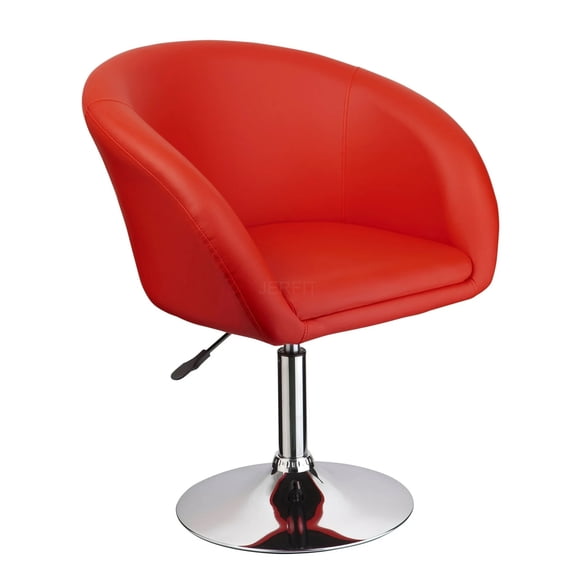 JERFIT Adjustable Swivel Bar Stool with Faux Leather Seat, Chrome Metal Base for Kitchen Island, Counter, Dining Room