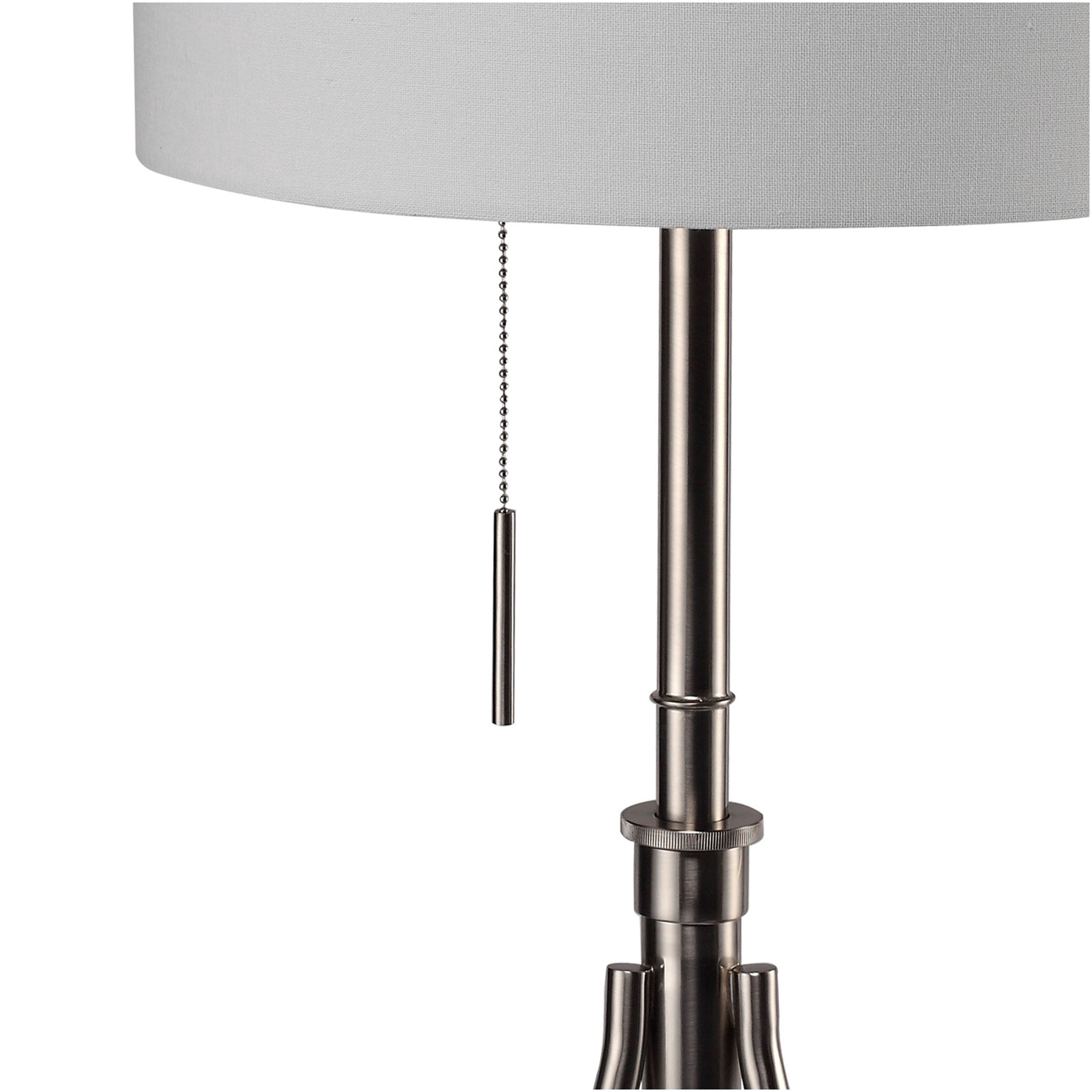 JERFIT Adjustable Tripod Floor Lamp with Drum Shade, Modern Reading Light for Living Room, Brushed Nickel Finish