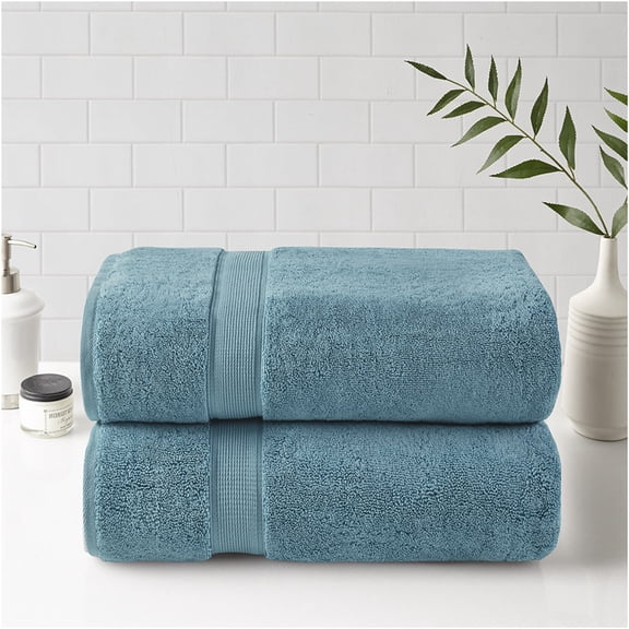 JERFIT Antimicrobial 800GSM Cotton Bath Sheets Set, 2-Piece Aqua Towels, Ultra Absorbent, Spa Quality, OEKO-TEX Certified
