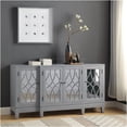thumbnail image 1 of JERFIT Antique Gray Console Table with Mirror Doors, 4-Shelf Storage Cabinet for Entryway, Living Room, 1 of 6