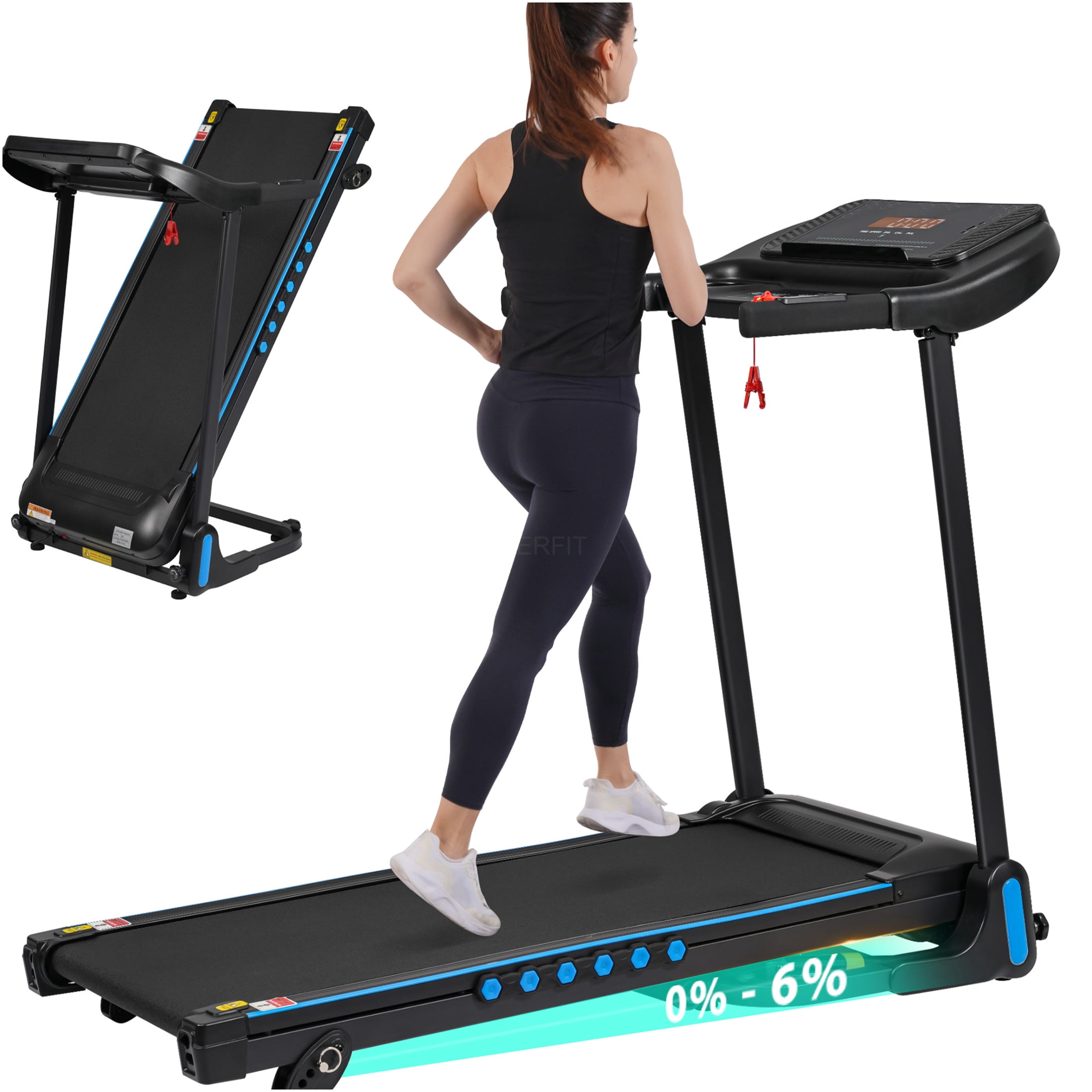 JERFIT Auto-Folding Incline Treadmill for Home, 3.0HP Quiet Motor, 10MPH, 350LBS Capacity, Bluetooth Speaker, USB/Type-C Charging, Compact for Small Spaces