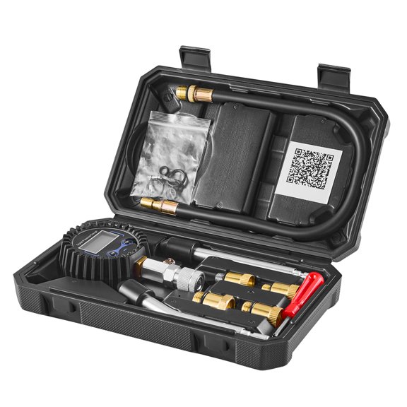 JERFIT Automotive Cylinder Pressure Test Set with 4 Adapters and Multi-Color ABS Housing for Vehicle Engine Checks