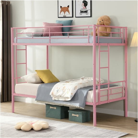 JERFIT BUNK BED PINK Twin Over Twin
