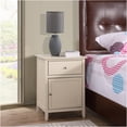 thumbnail image 1 of JERFIT Beige Nightstand with Drawer, Transitional End Table with Hidden Storage Compartment for Bedroom, Particle Board Accent Table, 1 of 7