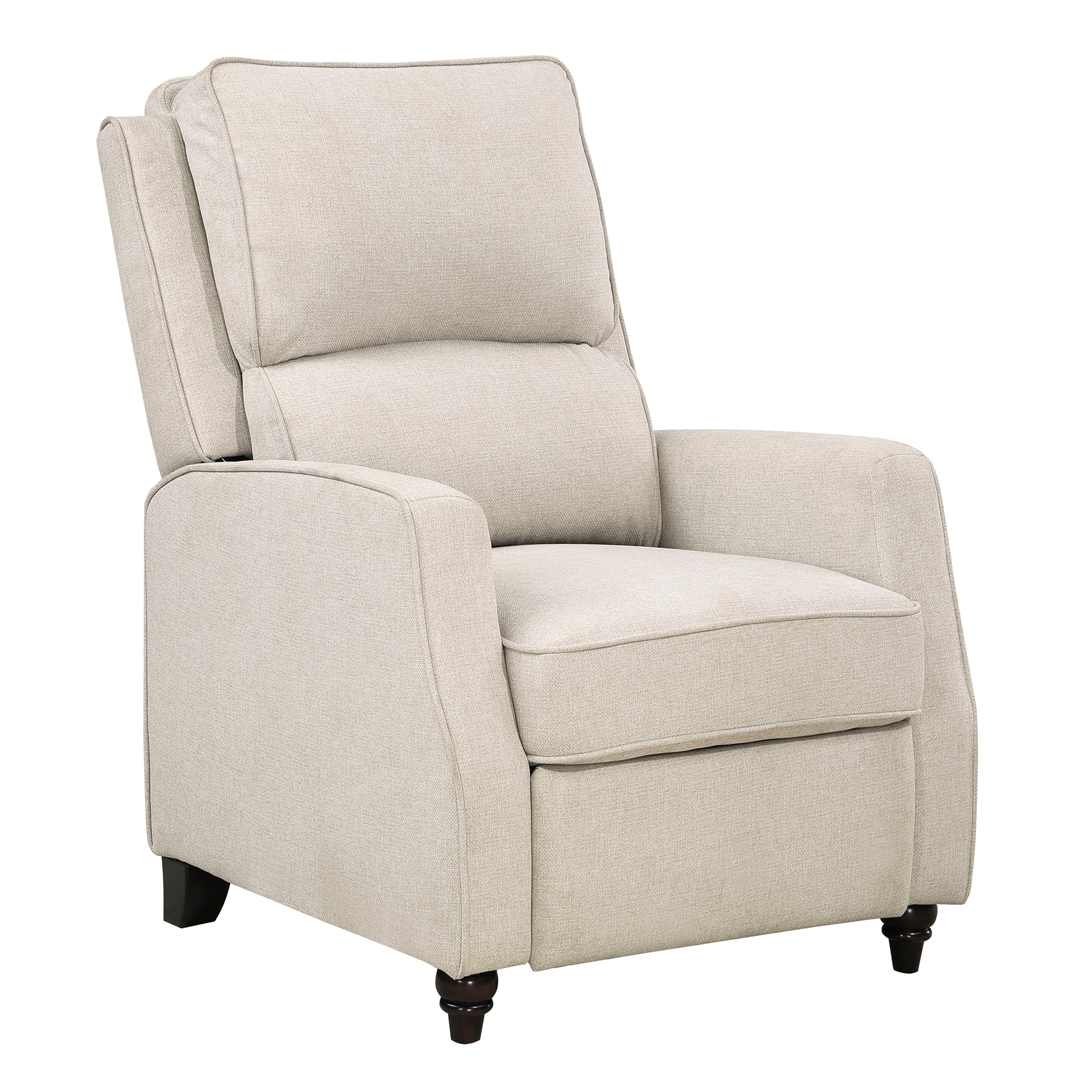 JERFIT Beige Recliner Chair, Push Back Reclining Chair with Solid Wood Frame, Upholstered Fabric Lounge Chair for Living Room, Bedroom, 300lbs Weight Capacity