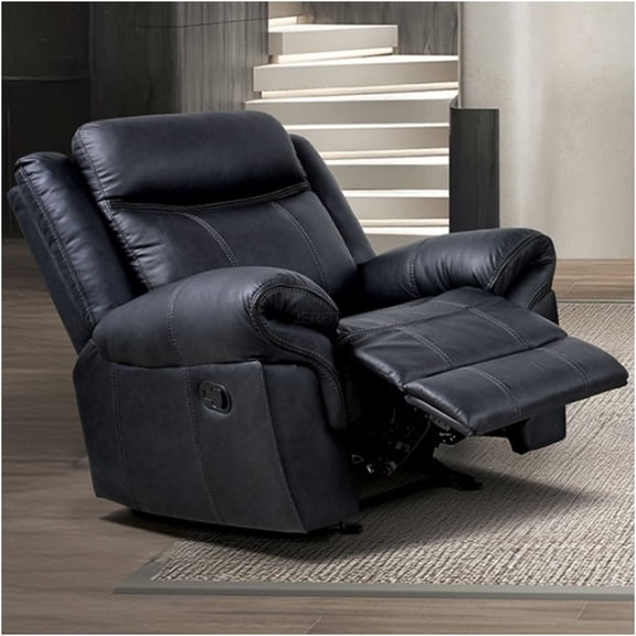 JERFIT Black Glider Recliner Chair with Ottoman, Faux Leather Power Lift Swivel Rocker Recliner for Living Room, High Back Massage Heat Ergonomic Reclining Chair
