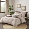 thumbnail image 1 of JERFIT Blush King Jacquard Comforter Set, Geometric Pattern 100% Cotton Bedding Set with 2 Shams, Reversible Farmhouse Style, 1 of 10