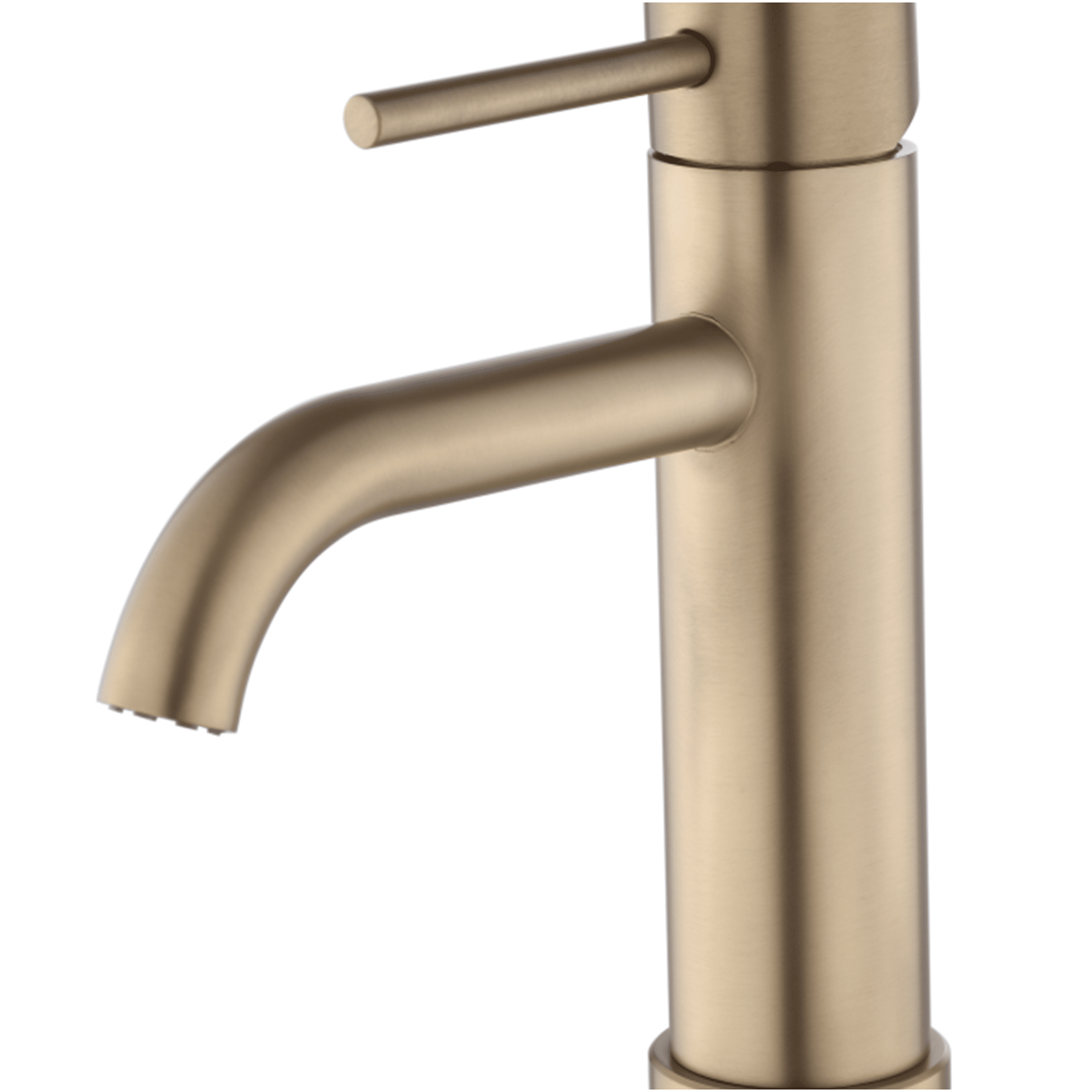 JERFIT Brushed Gold Bathroom Sink Faucet, Single Hole Single Handle Vessel Vanity Faucet in Stainless Steel with Ceramic Cartridge for Easy Installation