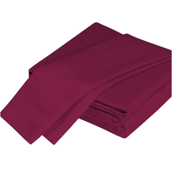 JERFIT California King Bamboo Sheets 4-Piece Set - OEKO-TEX Certified, Thermoregulating, Deep Pocket, Ultra-Soft & Hypoallergenic, Burgundy