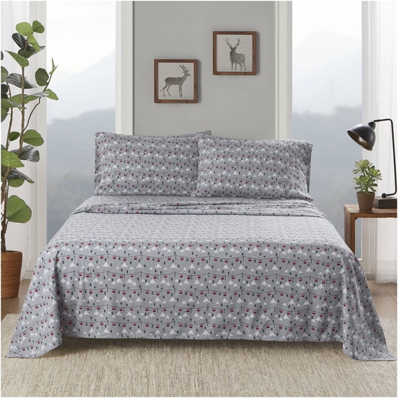 JERFIT California King Flannel Sheet Set 4-Piece, Brushed Cotton Thermal Bedding Set with Deep Pockets, Wrinkle & Fade Resistant, OEKO-TEX Certified, Multicolor