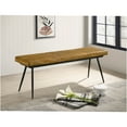 thumbnail image 1 of JERFIT Camel and Black Tufted Cushion Side Bench, 1 of 7